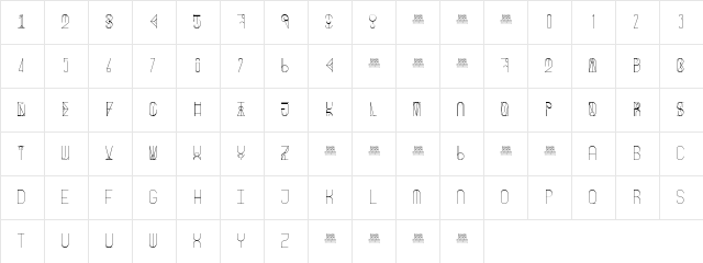 Freak Show Light  glyph index