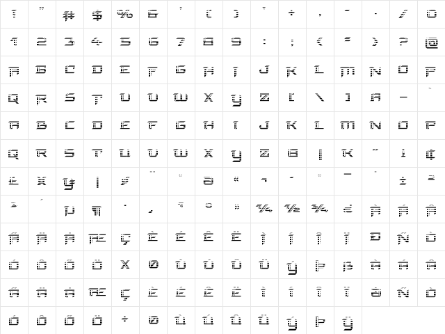 Final Front Gradient Regular  glyph index