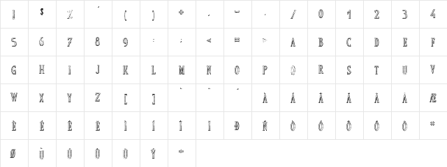 HERCULE VS GOLLIATH Regular  glyph index