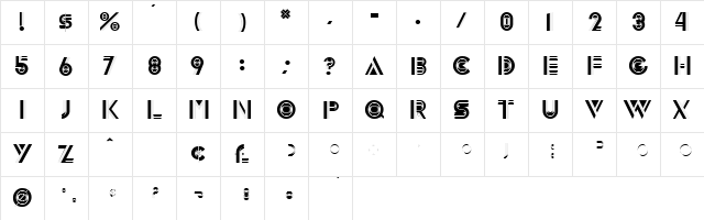 Innova Display Caps SSi Regular  glyph index