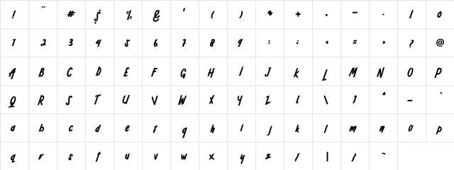 ADRENALINE Regular  glyph index