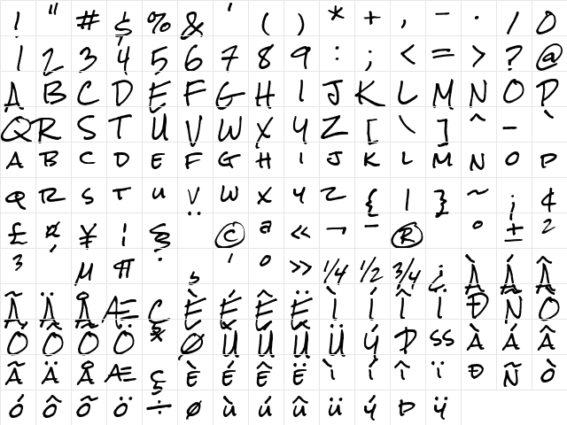 Rock Salt Regular  glyph index