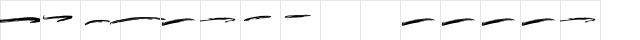 BRUSHY Swash  glyph index