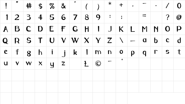 DoronSSK Regular  glyph index