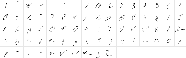 McCoy Dyslexia Regular  glyph index