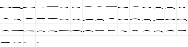 Swash Regular  glyph index