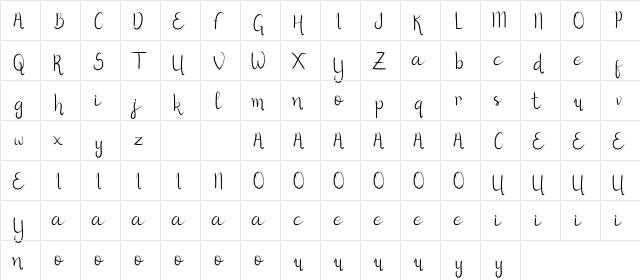 Herist DEMO Regular  glyph index