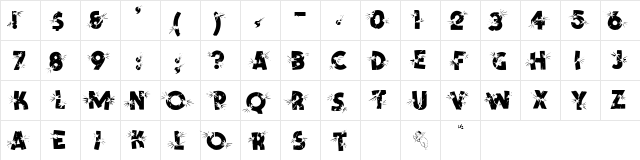Shrapnel Normal  glyph index