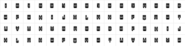 Metallic Regular  glyph index