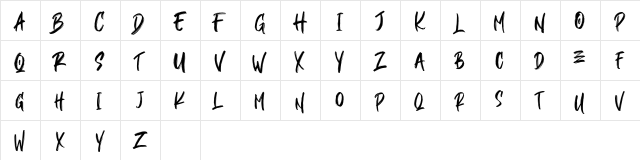 BLACKBALL Regular  glyph index