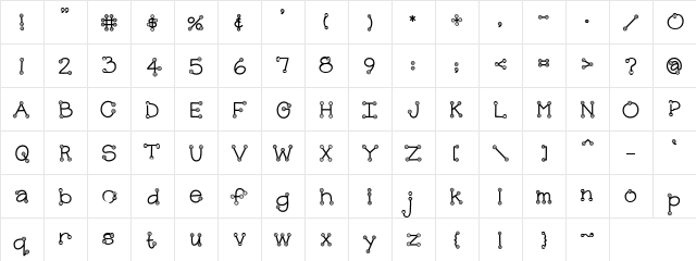 LD Sport Dots Regular  glyph index