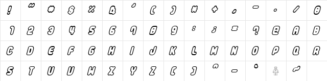 LEGothic Type  glyph index