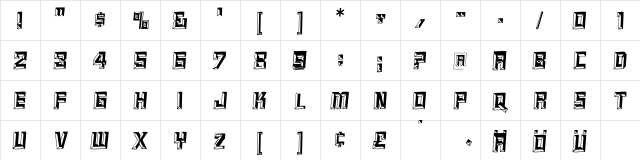 ReliefCaps Medium Italic  glyph index