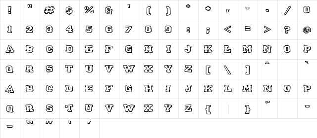 LD Letter Sweater Regular  glyph index