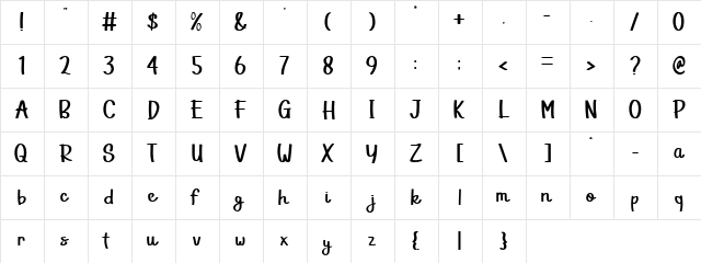 Little Smile Regular  glyph index