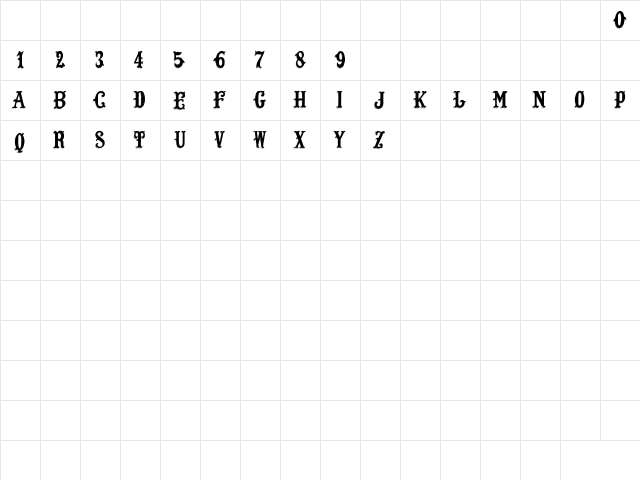 Lost Saloon Regular  glyph index