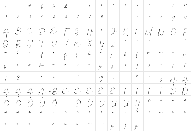 opyright (c) 2018 by Zulkhairi Lettering. All rights reserved. Italic  glyph index