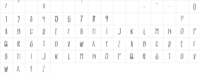 Parachutes Regular  glyph index