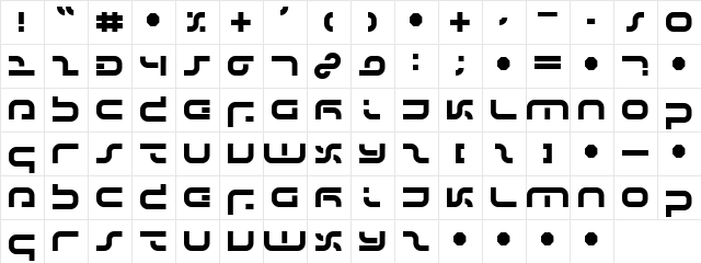 IJ19 Regular  glyph index