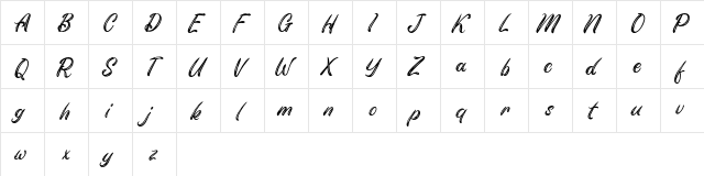 Mellisa FREE Regular  glyph index