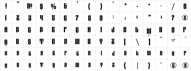 LHF Conclave Regular  glyph index