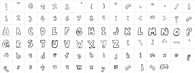 Bacon Regular  glyph index