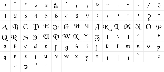TOLOISI Regular  glyph index