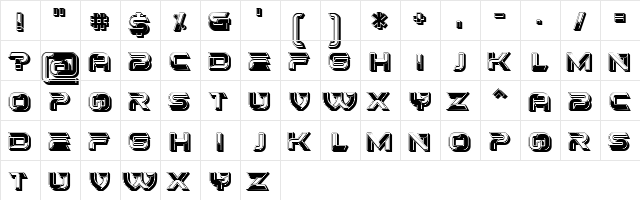Squalor Halftone Regular  glyph index