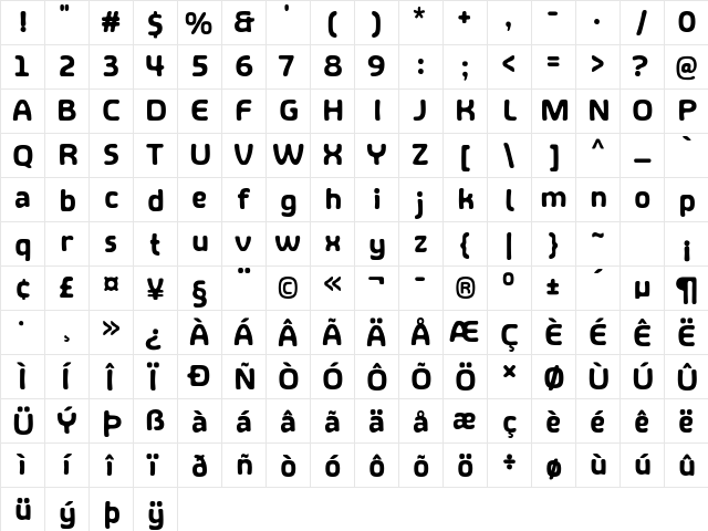 Share Happiness Around Regular  glyph index