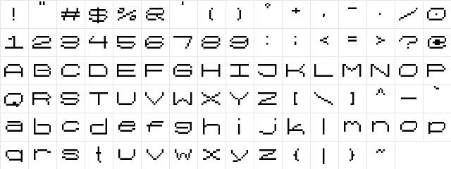 SLIG Wide Regular  glyph index