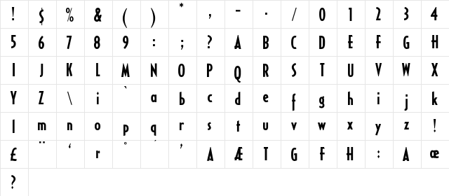 AuCasablanca Regular  glyph index