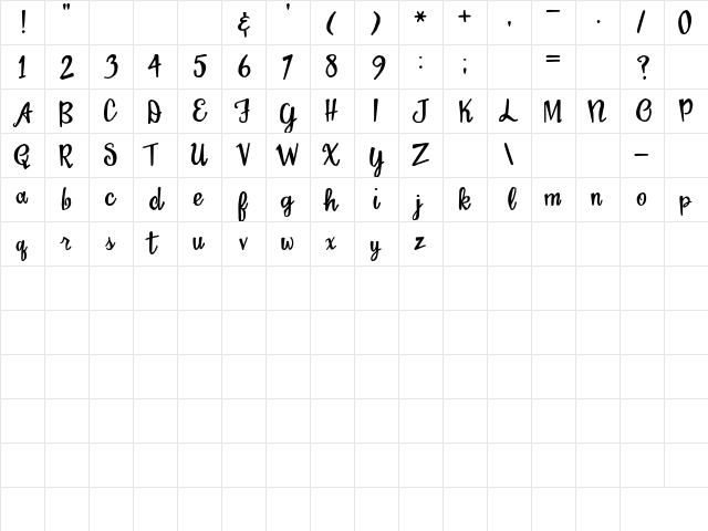 2Peas Sweet Pea Regular  glyph index