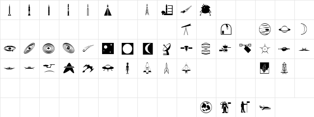 Carr Space Regular  glyph index