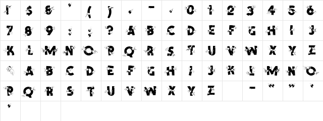 SPENCER Regular  glyph index