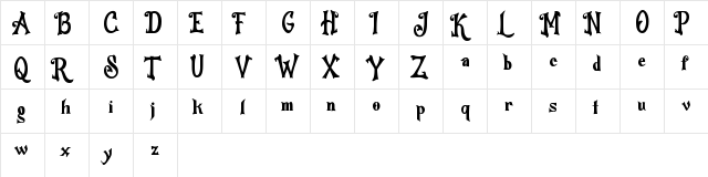 HalloWitchZ Regular  glyph index