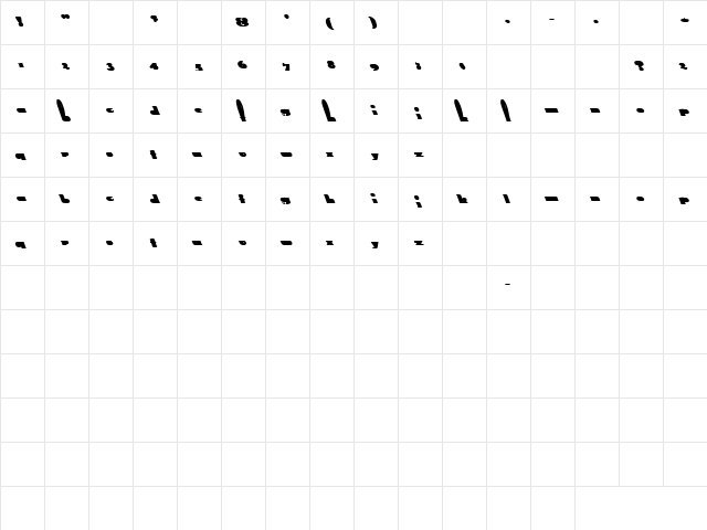 Gypsy 4 Bold  glyph index