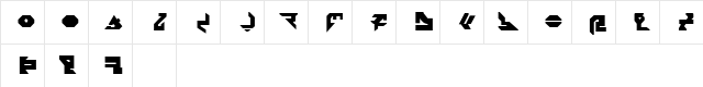 AVIAN/MYRMICAT numerals Normal  glyph index