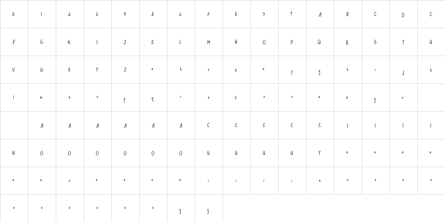 Butterflyna Demo Regular  glyph index