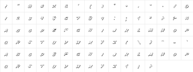 Vigilante Notes Shadow Shadow  glyph index
