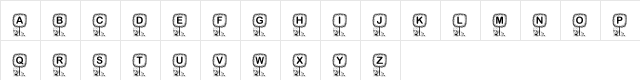 KR Washington Regular  glyph index
