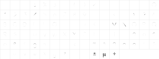 Hamburg Regular  glyph index