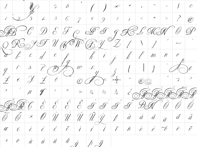Ekaterina Velikaya Two Regular  glyph index