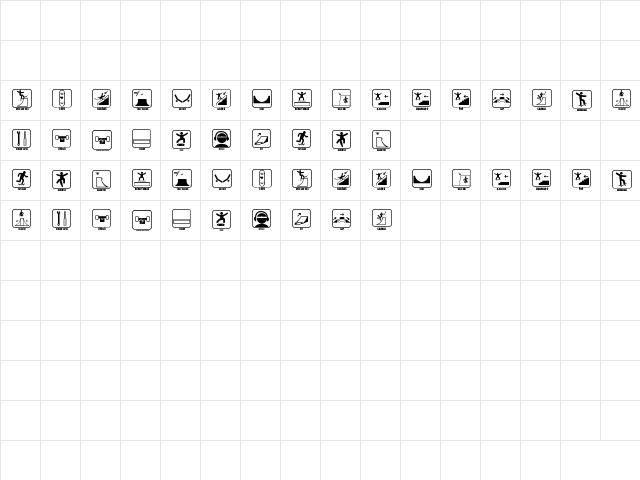 ICONOS SKATE Regular  glyph index