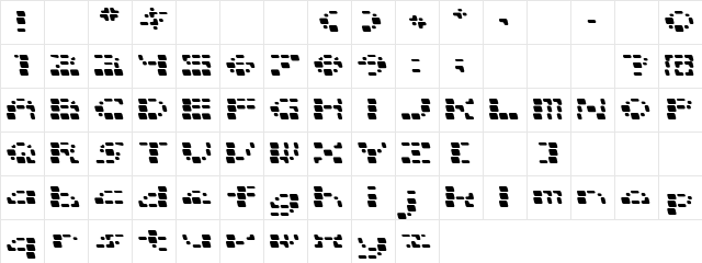 Barrel Regular  glyph index