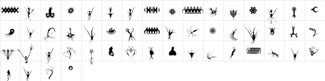 LovingTheAlien Regular  glyph index