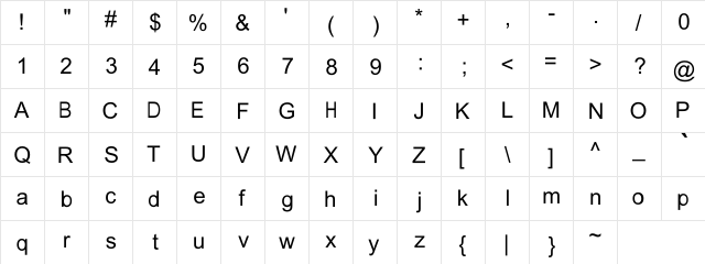 Indic Unicode Regular  glyph index