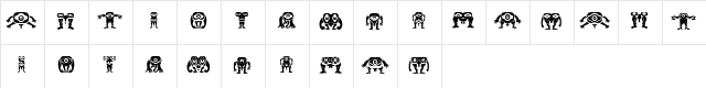 Kreaturen Regular  glyph index
