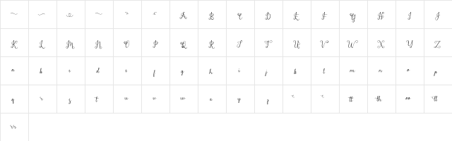 MadameNaila Thin  glyph index