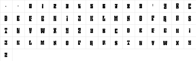 Hendrix Groove Regular  glyph index