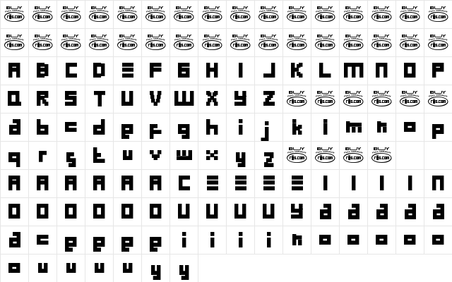 Meja Block Demo Regular  glyph index